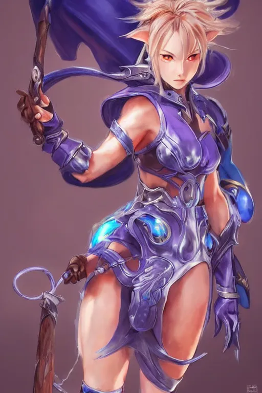 Image similar to Nina from breath of fire 4 for blade and soul concept art on a render by the artist Hyung tae Kim , Jiyun Chae, Joe Madureira, trending on Artstation by Hyung tae Kim, artbook, Stanley Artgerm Lau, WLOP, Rossdraws