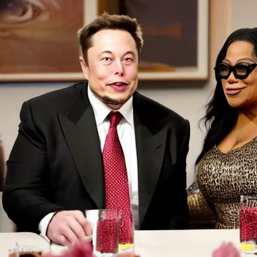 Image similar to elon musk punching oprah