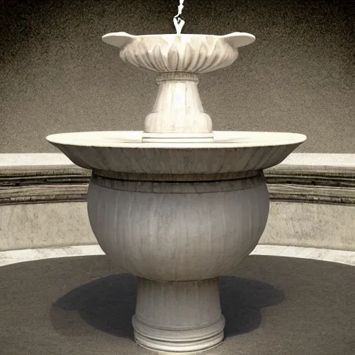 Image similar to design of a fountain, roman style, white color scheme, vivid lighting, photorealist, 4 k