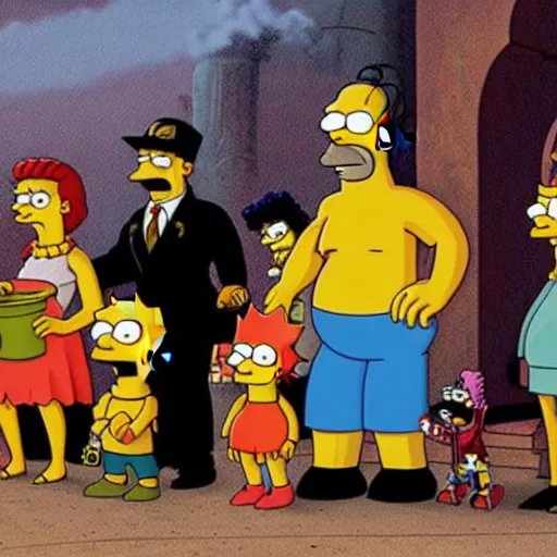 Image similar to the cast of the simpsons in pirates of the carribean