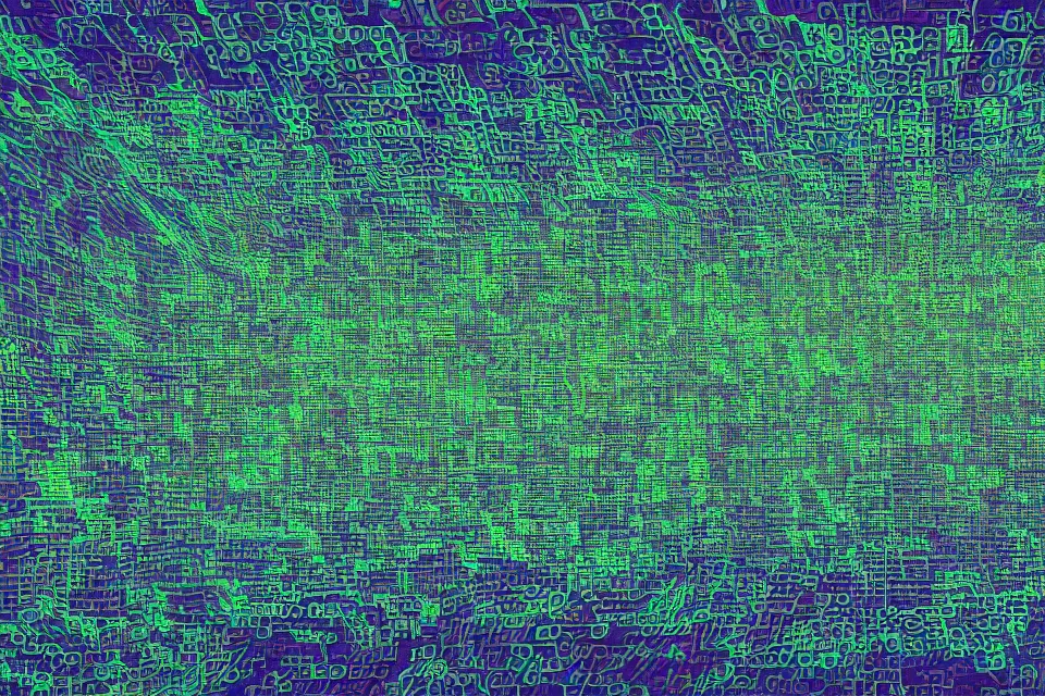 Image similar to glitch writing, digital art render, procedural generation