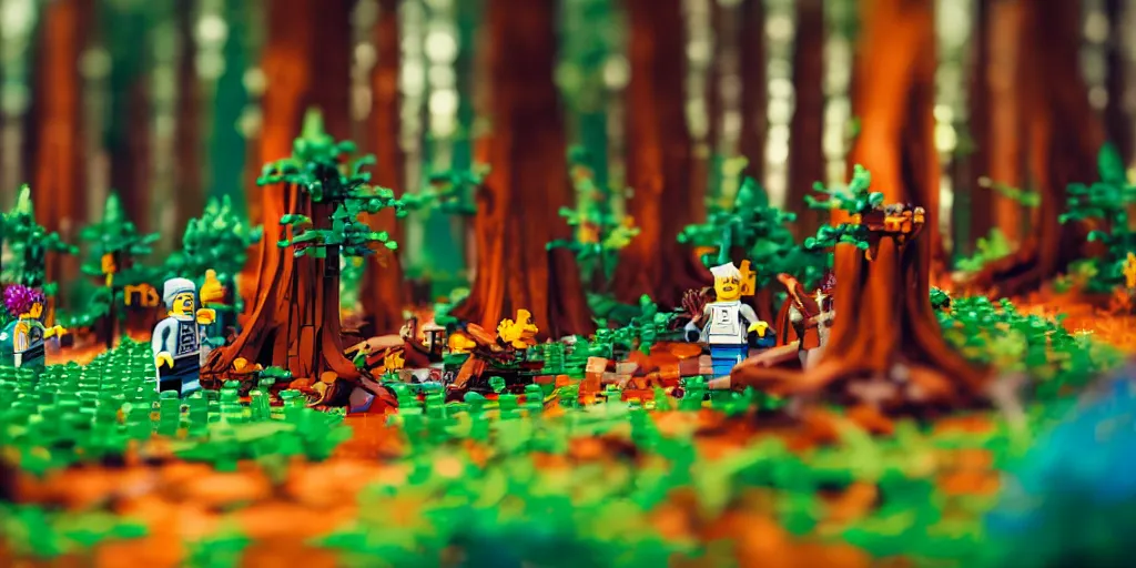 Image similar to magical lego imagination forest, sharp focus, james gilleard, moebius, print, game concept art, brush work