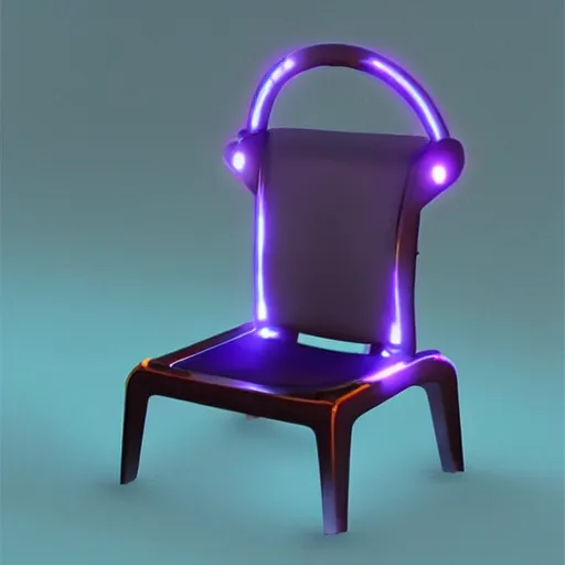 Image similar to cyber chair, crisp, dim painterly volumetric aquatic lighting, beautiful 3 d concept art, artstation, sketchfab