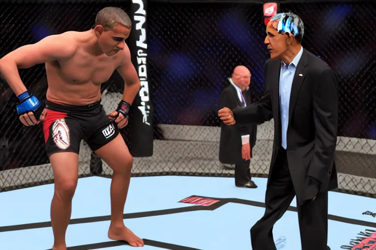 Image similar to obama as a ufc fighter