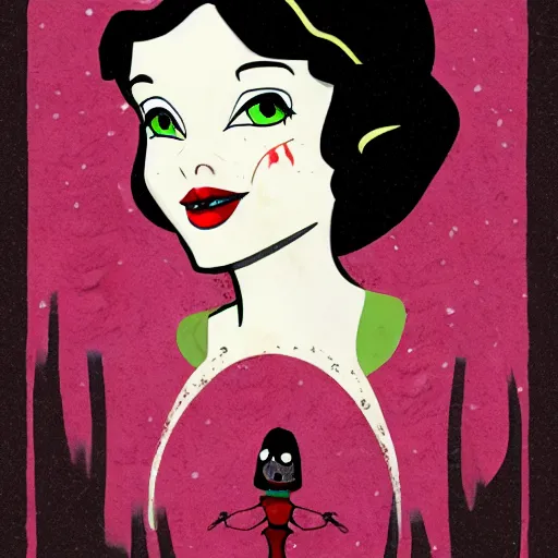 Image similar to snow white horror illustration