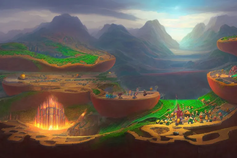 Prompt: matte painting of King Dedede by Heironymous Bosch and Noah Bradley