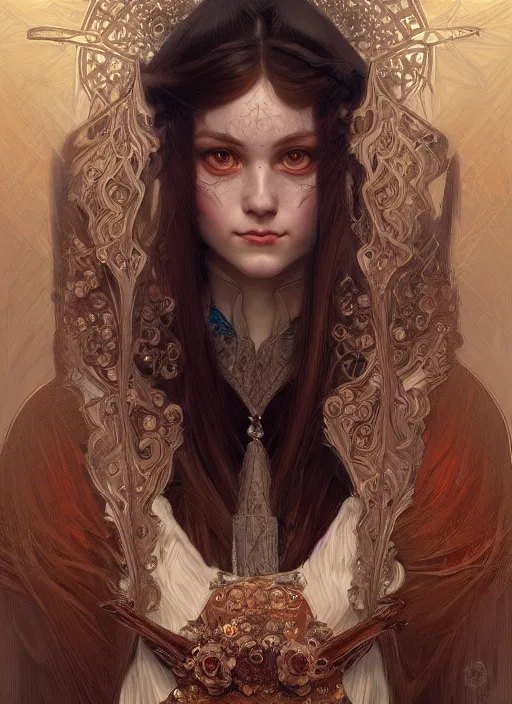 Image similar to symmetry!! portrait of ragdoll cat, fantasy, medieval wear, intricate, elegant, highly detailed, digital painting, artstation, concept art, smooth, sharp focus, illustration, art by artgerm and greg rutkowski and alphonse mucha