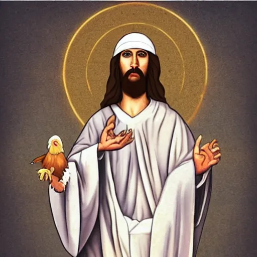 Prompt: chicken jesus