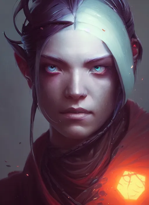 Image similar to Highly detailed necrotic portrait of a ninja, Stephen Bliss, unreal engine, fantasy art by Greg Rutkowski, Loish, Rhads, Makoto Shinkai and Lois van baarle, ilya kuvshinov, rossdraws, Tom Bagshaw, global illumination, radiant light, detailed and intricate environment