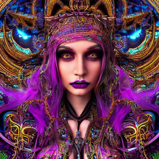 Image similar to psychadelic witch, hyper detailed, flowing psychadelic background intricate and detailed, ornate 8 k gorgeous intricate detailed, octane render