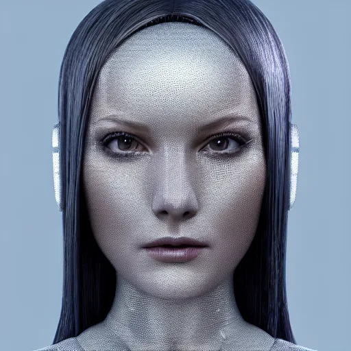 Image similar to Perfectly-Centered Portrait of a Robotic Female Android, perfectly centered, facing forward, stranding straight, full body, intricate, elegant, super highly detailed, professional digital painting, artstation, concept art, smooth, sharp focus, no blur, no dof, extreme illustration, Unreal Engine 5, Photorealism, HD quality, 8k resolution, cinema 4d, 3D, beautiful, cinematic, art by artgerm and greg rutkowski and alphonse mucha and loish and WLOP