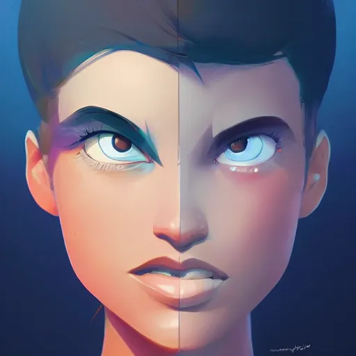 Image similar to face icon stylized minimalist reboot 1 9 9 4, loftis, cory behance hd by jesper ejsing, by rhads, makoto shinkai and lois van baarle, ilya kuvshinov, rossdraws global illumination