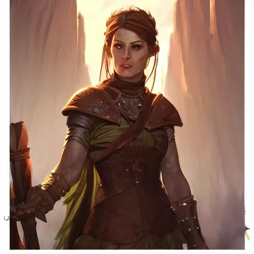 Prompt: portrait of a female cleric of torm with olive skin and brown hair tied back in a braid. symmetrical. fantasy concept art. moody epic painting by james gurney, greg rutkowski, charlie bowater, giger, maxim verehin and alphonso mucha. artstationhq. painting with vivid color. ( dragon age, witcher 3, lotr )