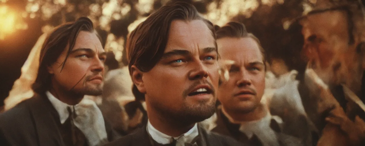 Image similar to leonardo dicaprio as a religious cult leader, national geographic, canon 5 0 mm, cinematic lighting, photography, retro, film, kodachrome