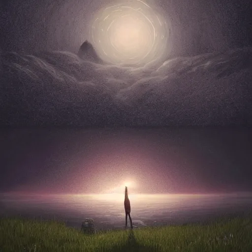 Prompt: woman catching stars at night, hyper realistic, by lee madgwick or john howe or caspar david friedrich, unreal engine 5, trending on artstation, spring color scheme