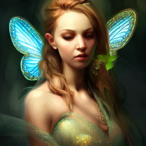 Image similar to a picture of a pretty fairy, elegant, epic, detailed, intricate, digital painting, concept art, realistic, smooth, focus, rim light,