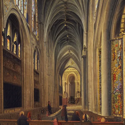 Prompt: cathedral, medieval painting, very detailed