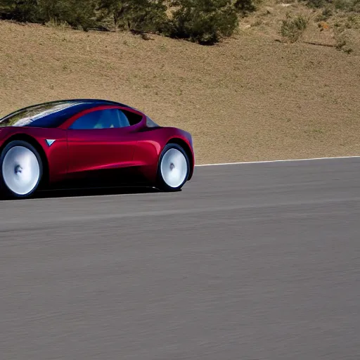 Image similar to nickola tesla driving a tesla roadster