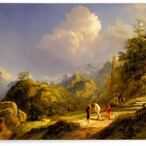 Image similar to landscape painging by carl friedrich lessing