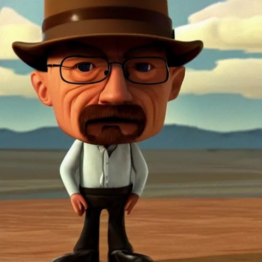 Image similar to walter white as a pixar character