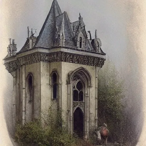 Prompt: (((((((Gothic revival castle gatehouse))))))) . muted colors. by Jean-Baptiste Monge !!!!!!!!!!!!!!!!!!!!!!!!!!!!!!!!!!!!!!!! ((((((((((((((((((watercolor sketch))))))))))))))))))