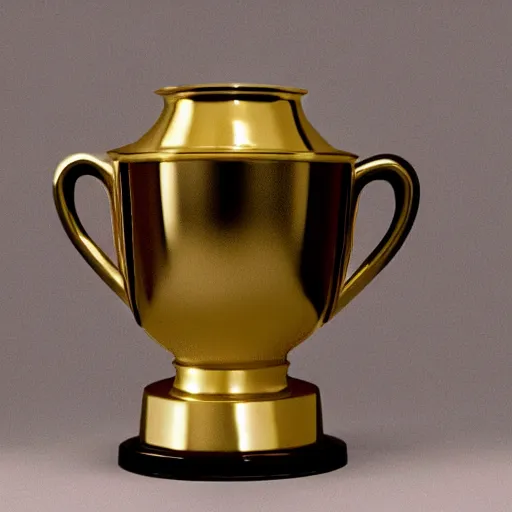 Prompt: a latte trophy, golden trophy shaped like latte