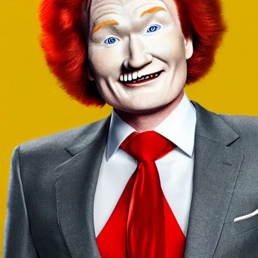 Prompt: conan o'brien as ronald mcdonald