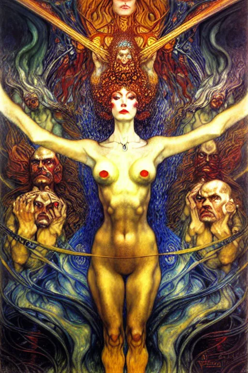 Image similar to Divine Chaos Engine by Karol Bak, Jean Delville, William Blake, Gustav Klimt, and Vincent Van Gogh, symbolist, visionary