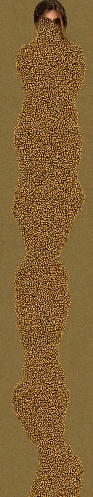 Prompt: full body portrait of a woman made of bees, fantasy artwork