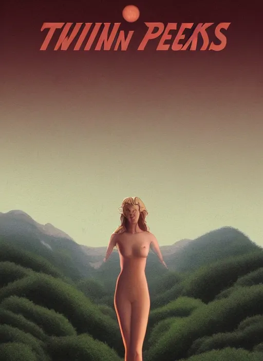 Prompt: Twin Peaks poster artwork by Michael Whelan and Tomer Hanuka, Karol Bak, Rendering of accepting the ways titillation beats down human skin, campifying the act of orgasm from scene from Twin Peaks, clean, full of details, by Makoto Shinkai and thomas kinkade, Matte painting, trending on artstation and unreal engine