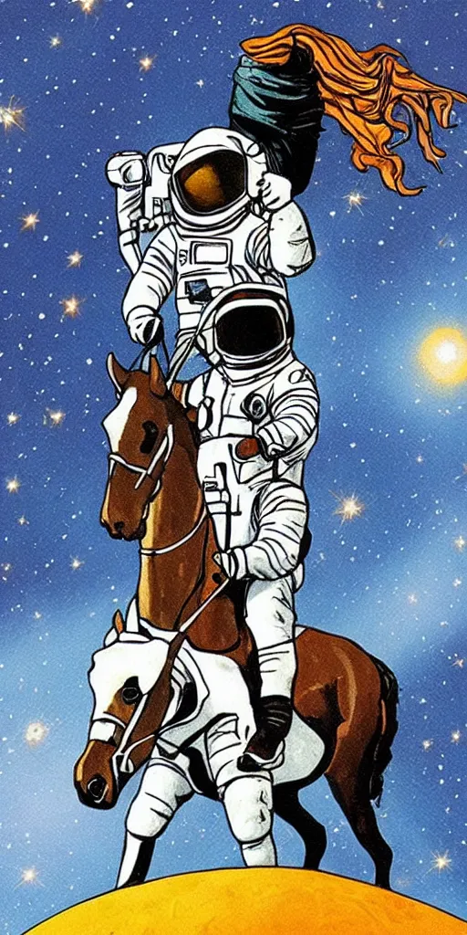 Image similar to astronaut riding horse, upside down