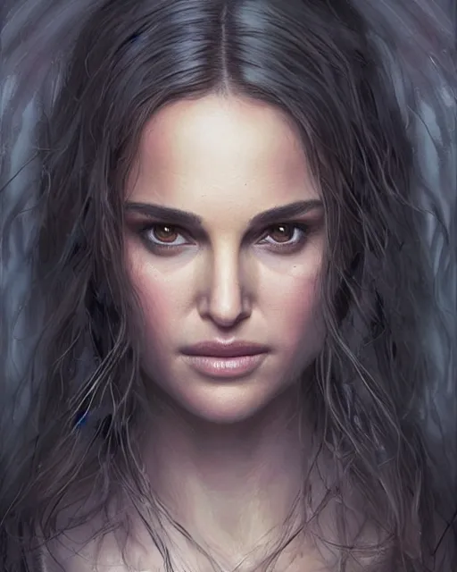 Prompt: natalie portman, hyper realistic face, beautiful eyes, fantasy art, in the style of greg rutkowski, intricate, hyper detailed, smooth