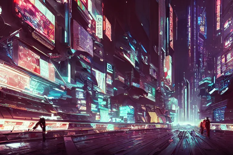 Prompt: Cyberpunk futuristic Kyoto, captivating glowing lights, Star Trek setting, on interstellar space, photo realistic by Yaşar VURDEM , artstation, unreal engine, building concept art by Moebius, high quality printing