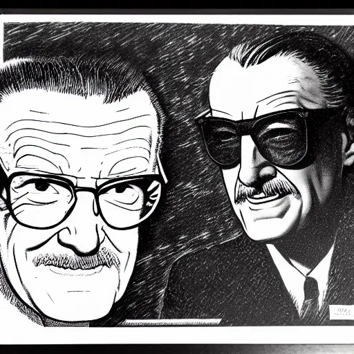 Prompt: stan lee drawn by virgil finlay