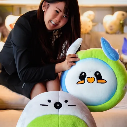 Image similar to squishable plush, squishables, stork wearing a suit