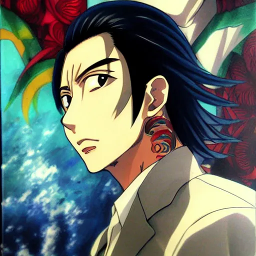 Image similar to beautiful amazing anime portrait painting of kiryu kazuma. by koyoharu gotouge, kohei horikoshi, tatsuya endo, satoshi kon