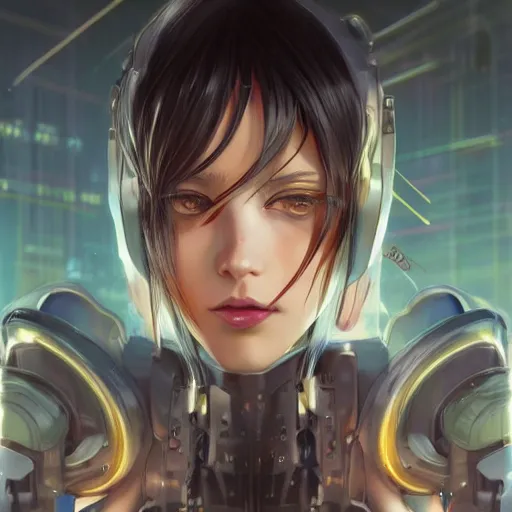 Image similar to a leggy portrait photo of a cybernetic oversize anime girl, cyberpunk concept art, digital art, highly detailed, intricate, sci-fi, sharp focus, Trending on Artstation HQ, deviantart, unreal engine 5, 4K UHD image, hyperrealistic, photorealistic, art by artgerm and greg rutkowski and alphonse mucha