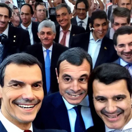 Image similar to spanish president pedro sanchez taking a selfie in venezuela