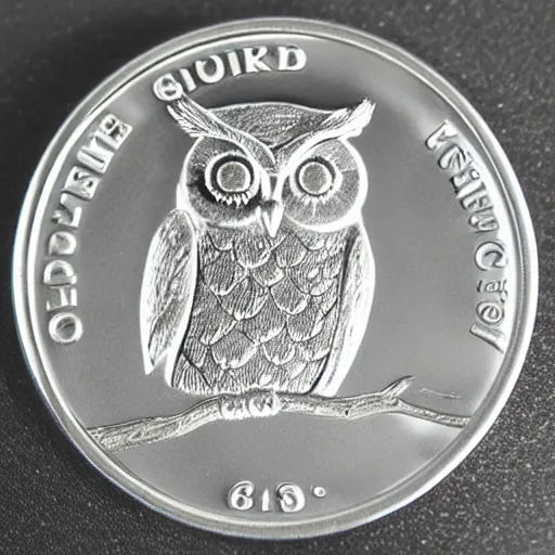 Prompt: owl silver coin