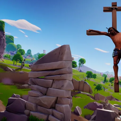 Image similar to jesus christ crucifixion fortnite event