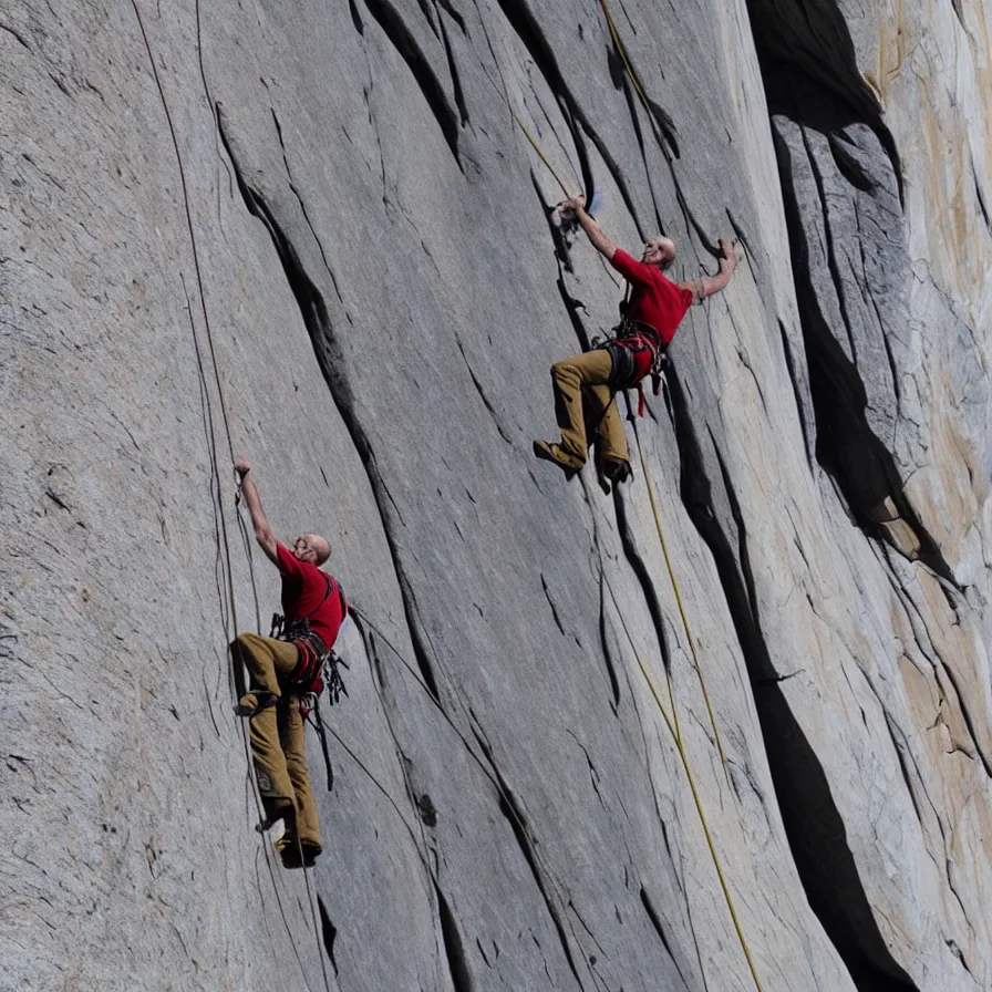 Image similar to voldemort climbs el capitan free solo