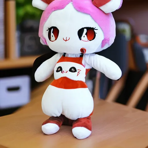 Image similar to cute fumo plush of a girl who can bend time, kemono girl