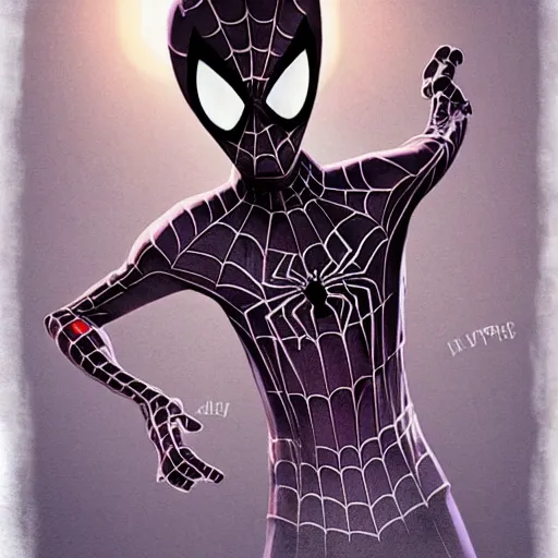 Image similar to spider man from coraline movie, very detailed face