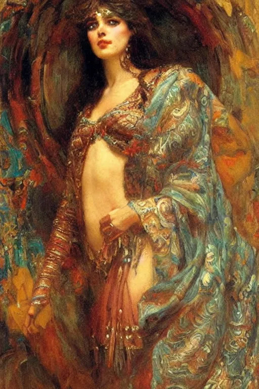 Image similar to portrait of ozymandius. art by gaston bussiere.