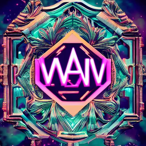 Image similar to a and w vaporwave logo, digital art, cosmic, 3 d high definition, trending on art station, photorealistic, high resolution, 8 k, octane, hyper detailed, insane details, intricate, elite, ornate, elegant trend, highly detailed and intricate, sharp focus, photography, unreal engine