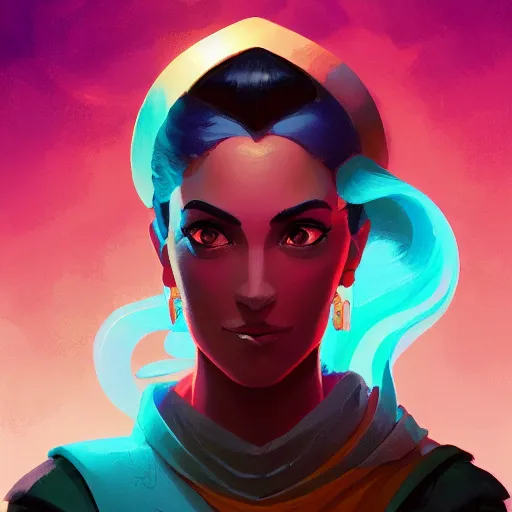 Image similar to profile portrait, maya ali mage, gloomhaven, dynamic lighting, gaudy colors, octane render aesthetic, matte painting concept art, official fanart behance hd artstation by jesper ejsing, by rhads and makoto shinkai and lois van baarle and ilya kuvshinov and rossdraws