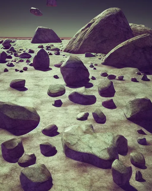 Prompt: psychedelic visions of huge rocks hallucinating on mescaline, futuristic white iridescent metal constructions floating around, no text, rendered with octane, hyper realistic, hyper detailed, surreal, futuristic, 8k