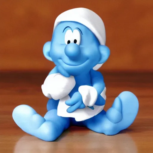 Image similar to precious moments smurf collection, detailed