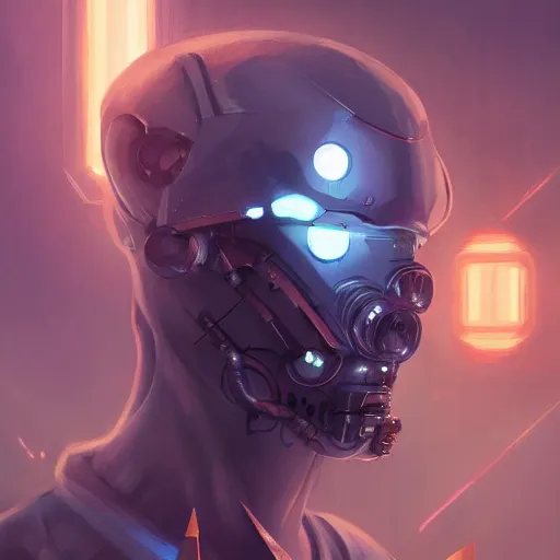 Image similar to portrait of a handsome cybernetic male, cyberpunk concept art by pete mohrbacher and artgerm and wlop and greg rutkowski and deathburger, digital art, highly detailed, intricate, sci-fi, sharp focus, Trending on Artstation HQ, deviantart, unreal engine 5, 4K UHD image