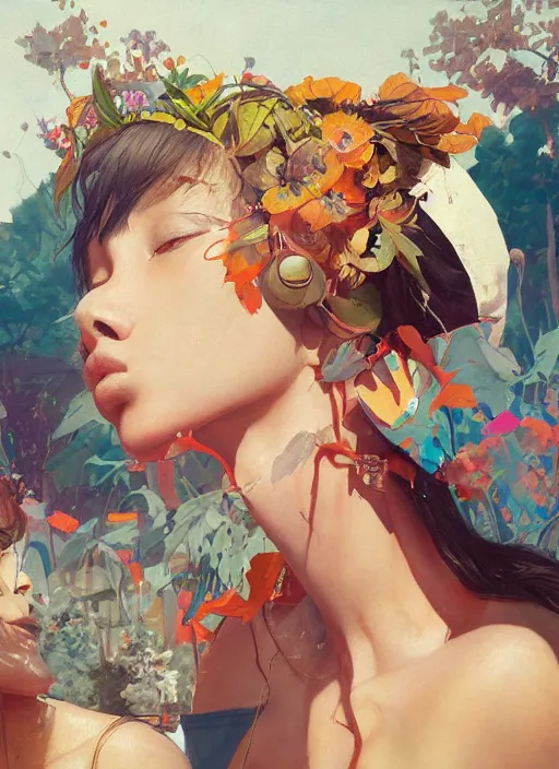 Image similar to beautiful painting scene of Hiphop summer day, by Kenne Gregoire, James Jean, Tran Nguyen, WLOP, Jakub Rebelka. trending on Artstation, 8k, masterpiece, face enhance, graffiti paint, fine detail, full of color, intricate detail, golden ratio illustration